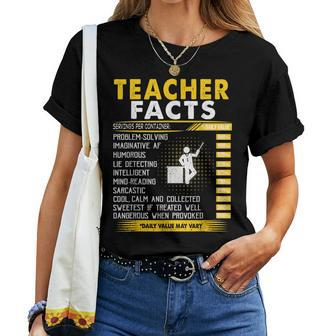 Teacher Facts Sayings Graduation Costume Women T-shirt Crewneck | Mazezy