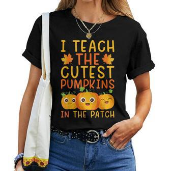 Teacher Halloween Pre-K Teacher Kindergarten Cutest Pumpkins Women T-shirt - Thegiftio UK
