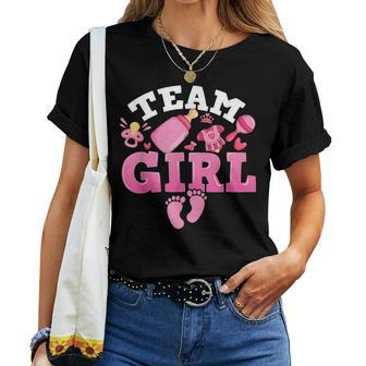 Team Girl Funny Gender Reveal Party Idea For Dad Mom Family Women T-shirt - Seseable