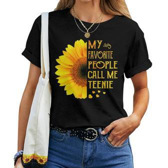 Teenie Grandma Gift My Favorite People Call Menie Women T-shirt - Seseable
