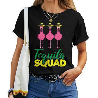 Tequila Squad Flamingo Matching Cinco De Mayo Team Women T-shirt Crewneck | Mazezy