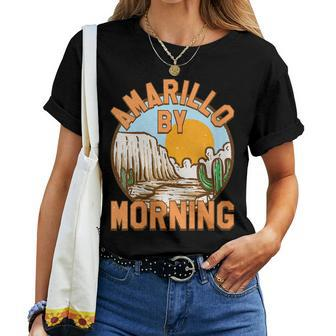 Texas Cactus Amarillo By Morning Cowgirl Rodeo Horse Girl Women T-shirt | Mazezy