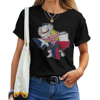 Texas Dabbing Cowgirl Texan Women T-shirt | Mazezy