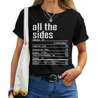 Thanksgiving Christmas All The Sides Nutrition Fact Women T-shirt | Mazezy