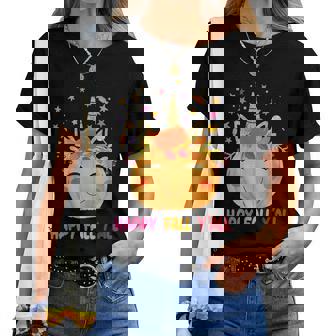 Thanksgiving Cute Pumpkin Unicorn Halloween S Girls Women T-shirt | Mazezy