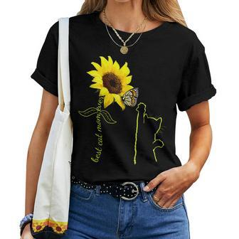 The Best Cat Mom Ever Sunflower Sunshine Kitty For Cat Lover Women T-shirt Casual Daily Crewneck Short Sleeve Graphic Basic Unisex Tee