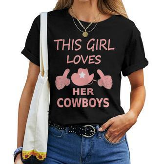 This Girl Loves Her Cowboys Cute Football Cowgirl Women T-shirt Casual Daily Crewneck Short Sleeve Graphic Basic Unisex Tee