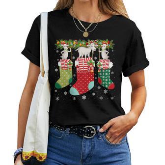 Three Goat In Socks Ugly Christmas Sweater Party Women T-shirt - Monsterry DE