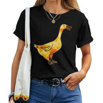 Tie-Dye Goose Golden Orange Retro & Vintage Goose Women T-shirt | Mazezy