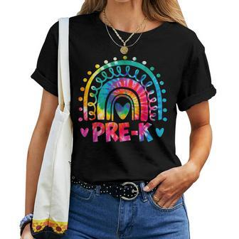 Tie Dye Prek Teacher Rainbow Preschool Back To School Girl Women T-shirt | Mazezy