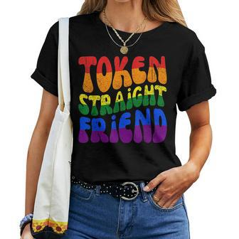 Token Straight Friend Ally Lgbtq Gay Pride Rainbow Women T-shirt Crewneck | Mazezy