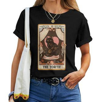 The Tortie Tarot Card Vintage Tortie Cat Tortie Mom Cat Mom Women T-shirt - Seseable