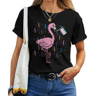 Transgender Flag Flamingo Lgbt Trans Pride Stuff Animal Women T-shirt | Mazezy