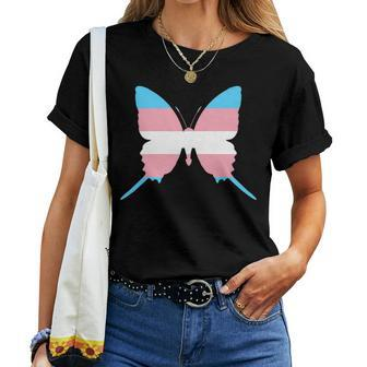 Transgender Flag Trans Pride Butterfly Lover Ftm Mtf Women T-shirt | Mazezy
