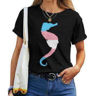 Transgender Flag Trans Pride Ftm Mtf Seahorse Lover Women T-shirt | Mazezy