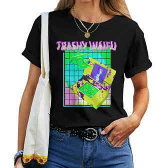 Trashy Waifu Bootleg Rap Vibes 90S Aesthetic Cloud Rap Women T-shirt | Mazezy