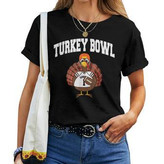 Turkey Bowl Thanksgiving Football Game Women T-shirt | Mazezy CA