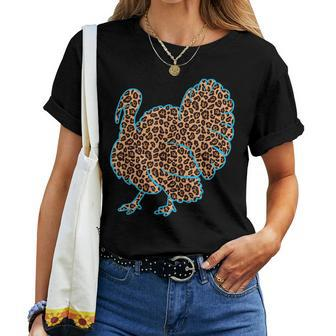 Turkey Wild Gobbler Leopard Pattern Women T-shirt | Mazezy