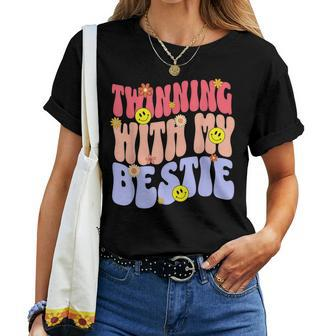 Twinning Vibe Groovy Retro Twin Sisters Spirit Week Twin Day Women T-shirt - Monsterry CA