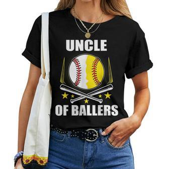 Uncle Baseball Softball Of Ball Fathers Women T-shirt | Mazezy