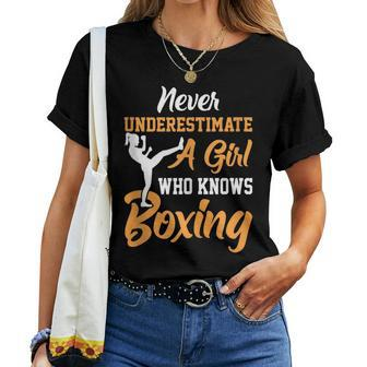Never Underestimate A Girl Boxer Boxing Women T-shirt - Monsterry UK