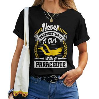 Never Underestimate A Girl With A Parachute Skydiving Women T-shirt - Monsterry UK