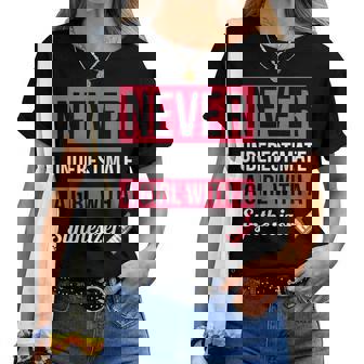 Never Underestimate A Girl With A Synthesizer Synthie Women T-shirt | Seseable UK