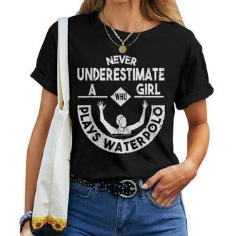 Never Underestimate A Girl Who Waterpolo Waterball Women T-shirt | Mazezy