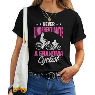 Never Underestimate A Grandma Cyclist Women T-shirt - Monsterry AU