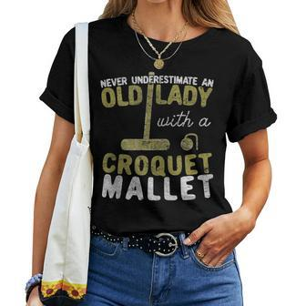 Never Underestimate An Old Lady With A Croquet Mallet Women T-shirt - Monsterry