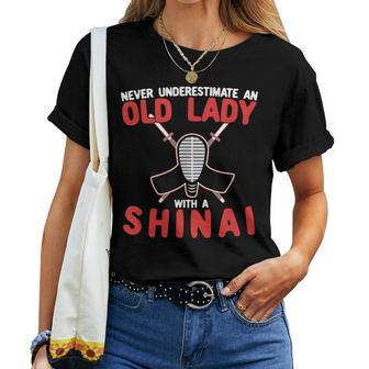 Never Underestimate An Old Lady With A Shinai Women T-shirt - Monsterry