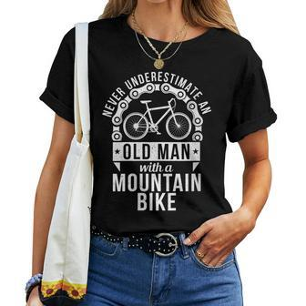 Never Underestimate An Old Man With A Bike Cyclist Women T-shirt - Seseable
