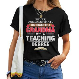 Never Underestimate The Power Of A Grandma With A Teaching Women T-shirt - Seseable