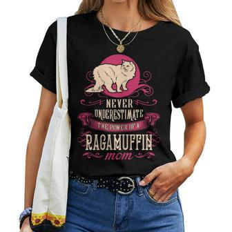 Never Underestimate Power Of Ragamuffin Mom Women T-shirt - Seseable