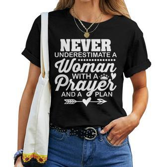 Never Underestimate A Woman Christian Church Religious Women T-shirt - Seseable