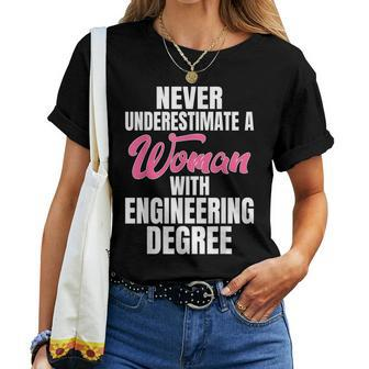 Never Underestimate A Woman With Engineering Degree Women T-shirt - Monsterry UK