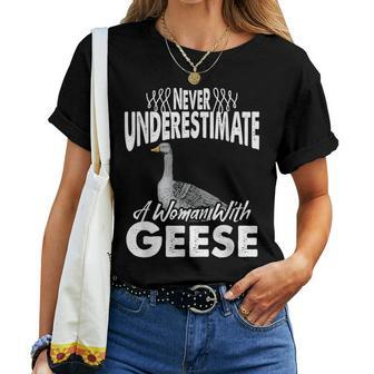 Never Underestimate A Woman With Geese Goose Women T-shirt - Monsterry DE