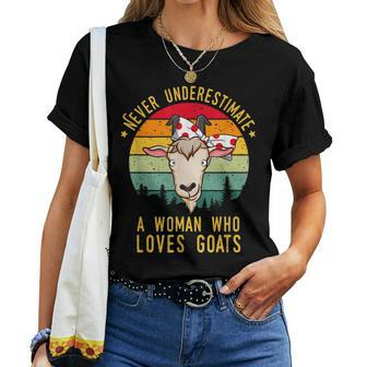 Never Underestimate A Woman Who Loves Goats Women T-shirt - Monsterry AU