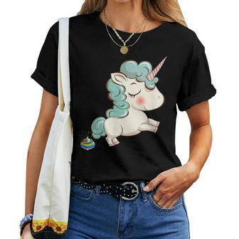 Unicorn Pooping Rainbow T Women T-shirt | Mazezy