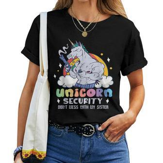 Unicorn Security Don't Mess With My Sister Women T-shirt | Mazezy