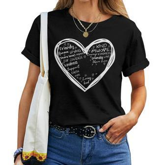 Unity Day Orange Heart Be Kind Anti Bullying Kindness Women T-shirt - Seseable