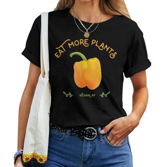 Vegetarian Vegan A F S Eat More Plants Paprika Women T-shirt - Thegiftio UK