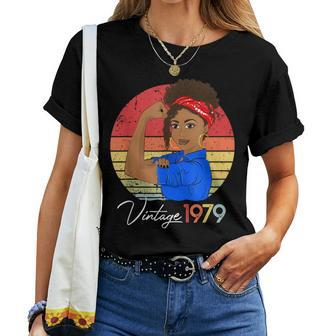 Vintage 1979 Black Girl Afro African American 42Nd Birthday Women T-shirt | Mazezy