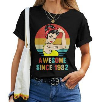 Vintage 1982 Birthday For Women 38Th Birthday Women T-shirt | Mazezy