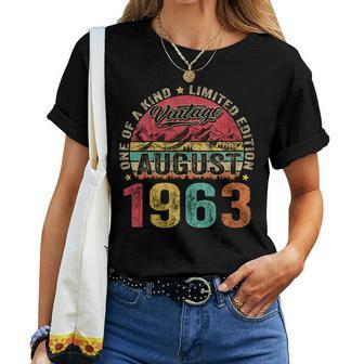 Vintage August 1963 60 Year Old 60Th Birthday For Women Women T-shirt | Mazezy