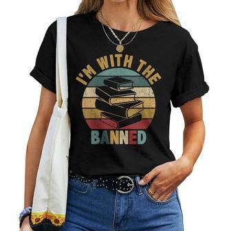 Vintage Im With The Banned Books I Read Banned Books Lovers Women T-shirt | Mazezy