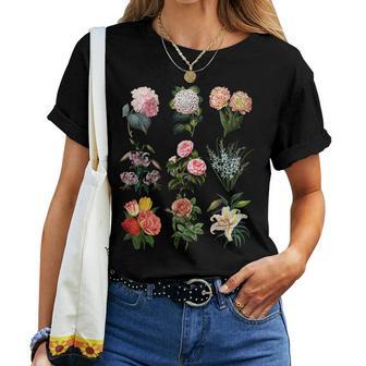 Vintage Botanical Flower Floral Women T-shirt | Mazezy