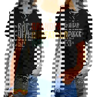 Vintage Cool Grandpa Godfather Hero Apparel Grandpa Women T-shirt Crewneck | Mazezy