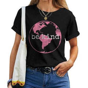Vintage Be Kind Pink Earth Day Women T-shirt Casual Daily Basic Unisex Tee | Mazezy