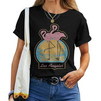 Vintage Los Angeles California 1988 Flamingo Retro Women T-shirt - Seseable